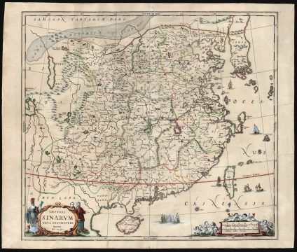 1660 Jansson / Van Loon Map of China and Korea
