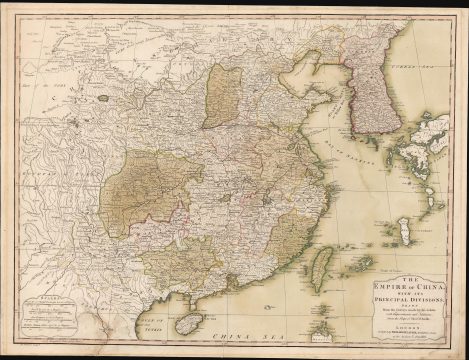 1775 / 1823 Robert Laurie Map of China and Korea (Sea of Korea)