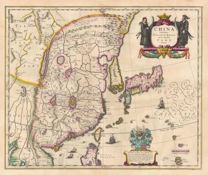 1635 Blaeu Map of China, Japan, and Korea (Korea as an Island)