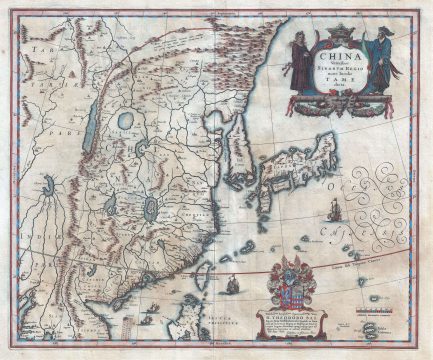 1636 Blaeu Map of China, Japan, and Korea (insular)