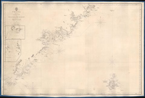 1849 Admiralty Blueback Nautical Map of Fujian (Xiamen / Amoy) China