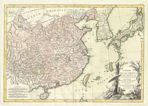 1783 Bonne Map of China, Korea, Japan and Formosa