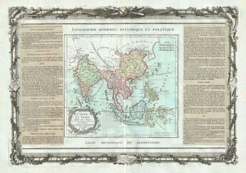 1786 Desnos and de la Tour Map of India, Southeast Asia, China and East Indies
