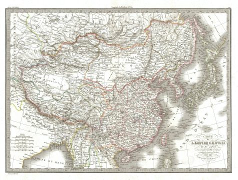 1832 Lapie Map of the Chinese Empire, Korea, and Japan
