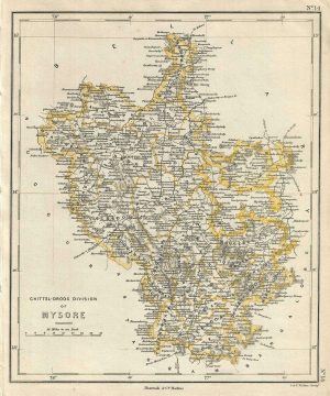 1854 Pharoah Map of the Chitaldroog Division of Mysore, Karnataka, India