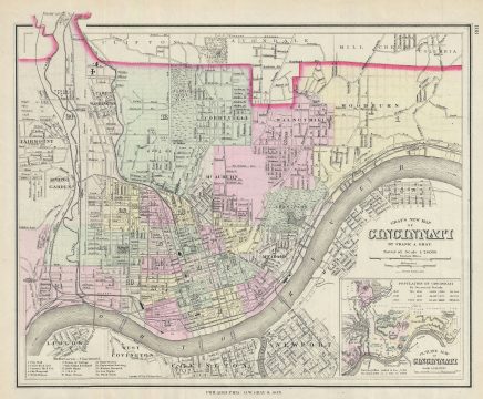 1877 Gray Map of Cincinnati