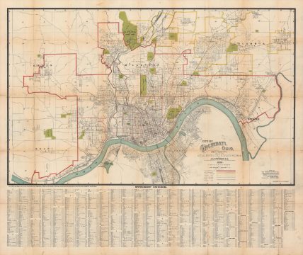 1898 Stewart / Earnshaw Map of Cincinnati, Ohio and Vicinity