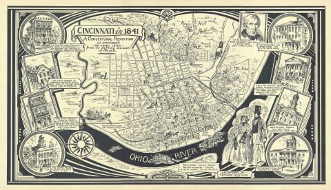 1941 Williams Pictorial Map of Cincinnati, Ohio