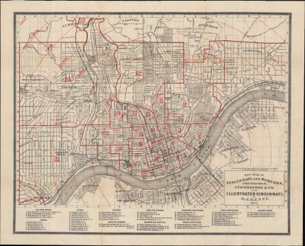 1875 Kenny Map of Cincinnati, Ohio