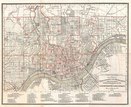 1875 Kenny Map of Cincinnati, Ohio