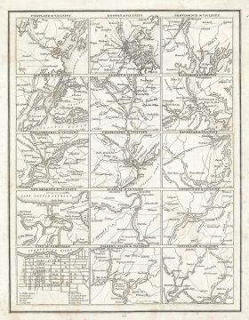 1835 Bradford Map or Plan of the Principal Cities in the United States