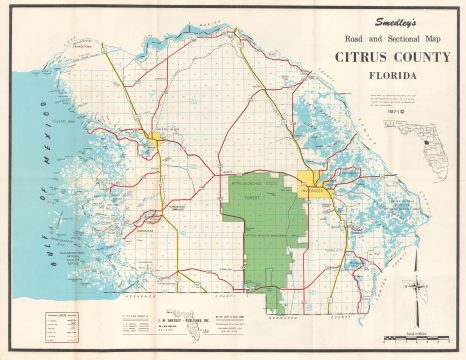 1971 Smedley Map of Citrus County, Florida