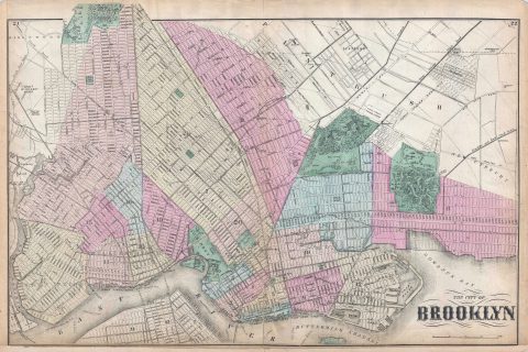 1873 Beers Map or Plan of Brooklyn, New York City
