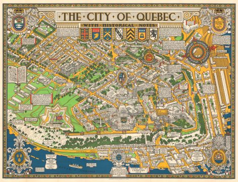 1932 Maw Pictorial Map of the City of Quebec, Canada