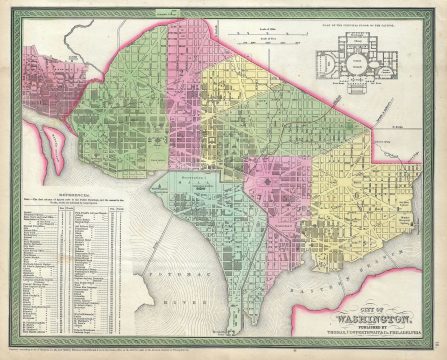 1854 Mitchell Map of Washington D.C.