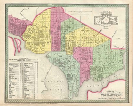 1854 Mitchell Map of Washington D.C.