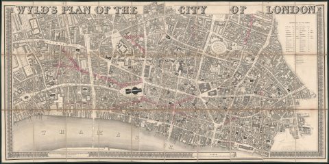 1842 Wyld Large-Scale Map of the CIty of London, England
