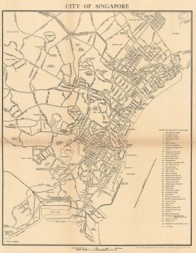 1959 Survey Department City Plan or Map of Singapore