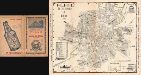 1953 Gonzalez City Plan or Map of Mérida, Yucatán, Mexico