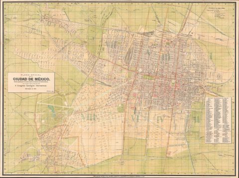 1906 Congreso Geologico Plan of Mexico City, Mexico