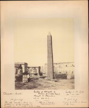 1860 Antonio Beato Albumen Silver Print Photograph: Cleopatra's Needle, Alexandria