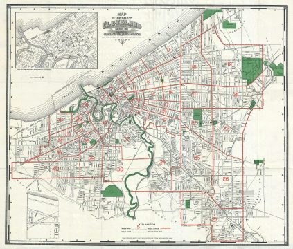 1890 Cleveland Directory Company Map or Plan of Cleveland, Ohio