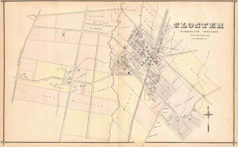 1876 Walker Map of Closter, Harrington Township, New Jersey