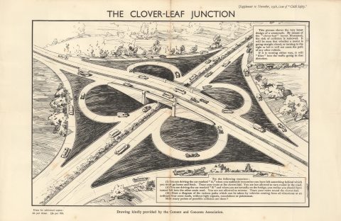 1938 Child Safety Scheme of Early Cloverleaf Junction, Road Design