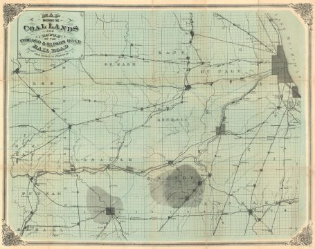 1870 Chicago and Illinois River Rail Road Map of the Coal Fields west of Chicago