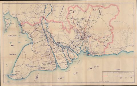 1936 Diazio Road Map of Cochinchine, French Indochina