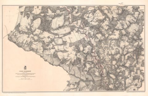 1867 Weyss Map of the Civil War Battlefield of Cold Harbor, Virginia