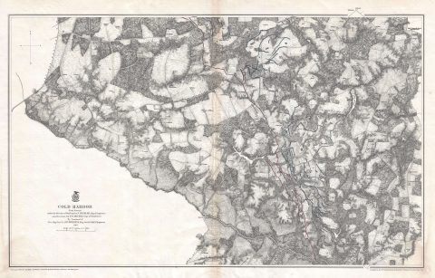 1867 Weyss Map of the U.S. Civil War Battlefield of Cold Harbor, Virginia