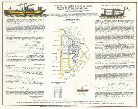 1846 Hutchings Map of the Collect Pond, New York and Steam Boat (Five Points)