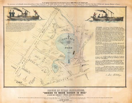 1846 Hutchings View of the Collect Pond, New York - Steam Navigation