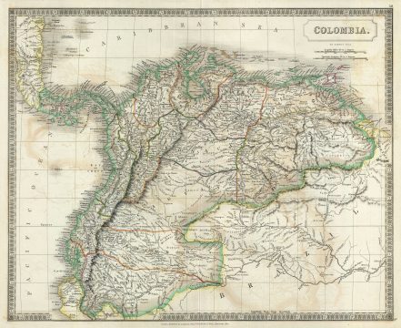 1835 Hall Map of Colombia or Gran Colombia