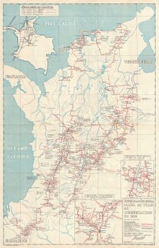 1939 Ministerio de Obras Publicas Highway Map of Colombia
