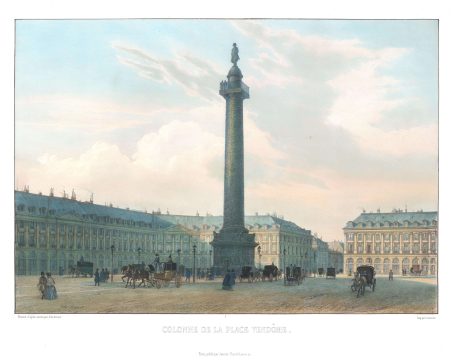 1845 Arnout View of the Vendôme Column, Place de Vendôme, Paris,France