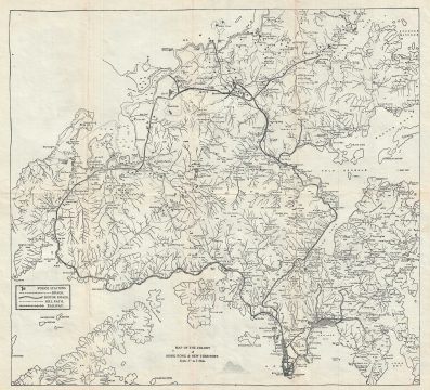 1920s Information Bureau Map of the Colony of Hong Kong and New Territories