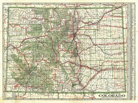 1920 Clason Pocket Map of Colorado