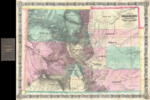 1870 Gilpin and Ebert Map of Colorado showing Gold Regions (Colton edition)