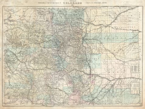 1887 Nell's Map of the State of Colorado - first edition!