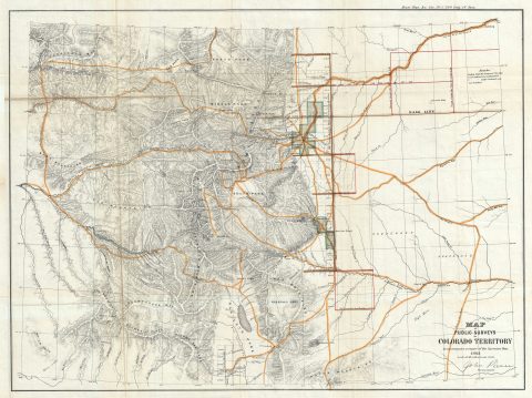 1863 Public Survey Map of Colorado