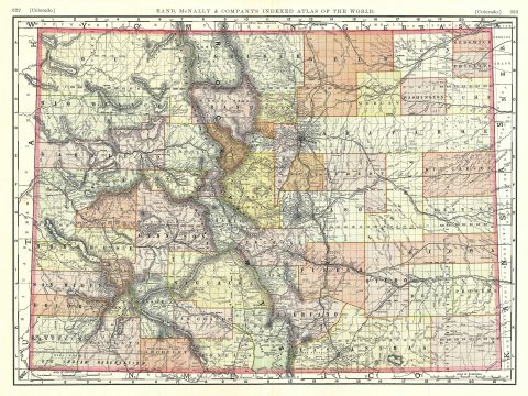 1893 Rand McNally Map of Colorado