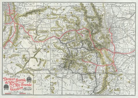 1904 Map of the Denver and Rio Grande and Rio Grande Western Railroad System