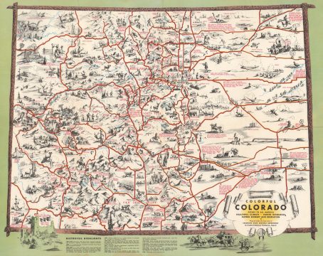 1946 Schmidt Pictorial Tourist Map of Colorado
