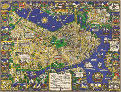 1926 Olsen and Clark Pictorial Map of Boston, Massachusetts