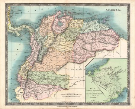 1831 Dower / Teesdale Map of Gran Colombia