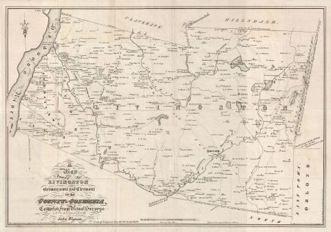 1798 Wigram Map Columbia County, New York (1850 reissue)