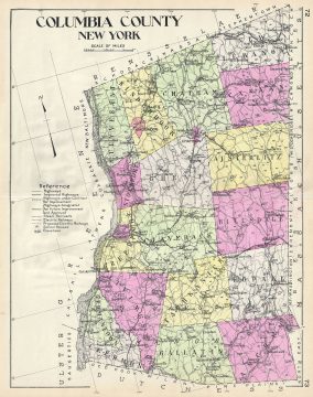 1912 Century Map of Columbia County, New York