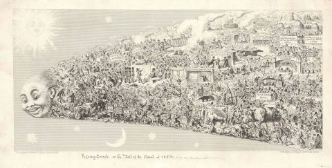 1854 George Cruikshank Illustration of the 1853 in the Tail of a Comet